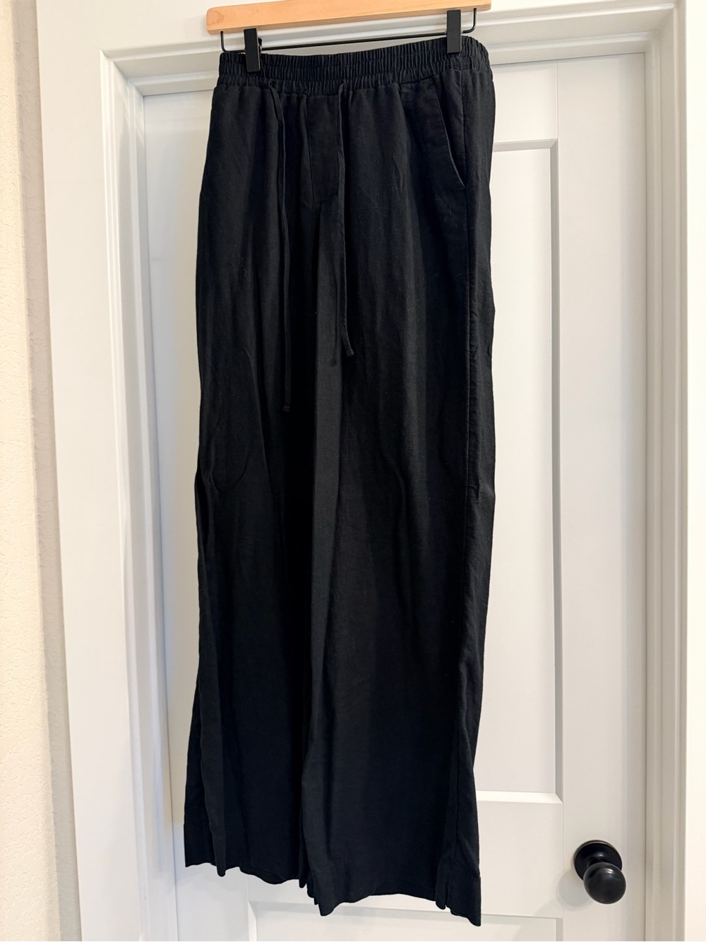 a new day Black Wide-Leg Linen Pants